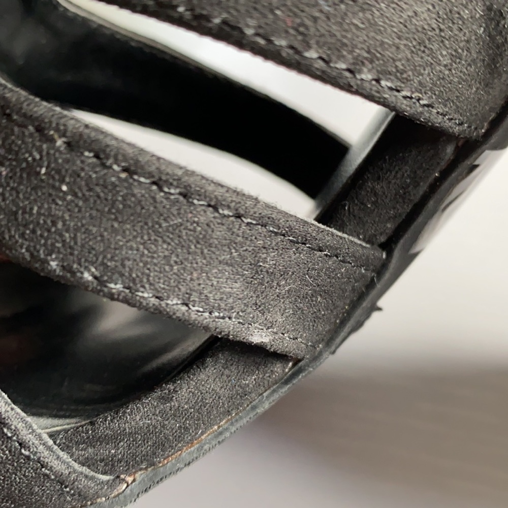 Black Strap Suede Sandal by Wild Diva - Picture 3 of 5